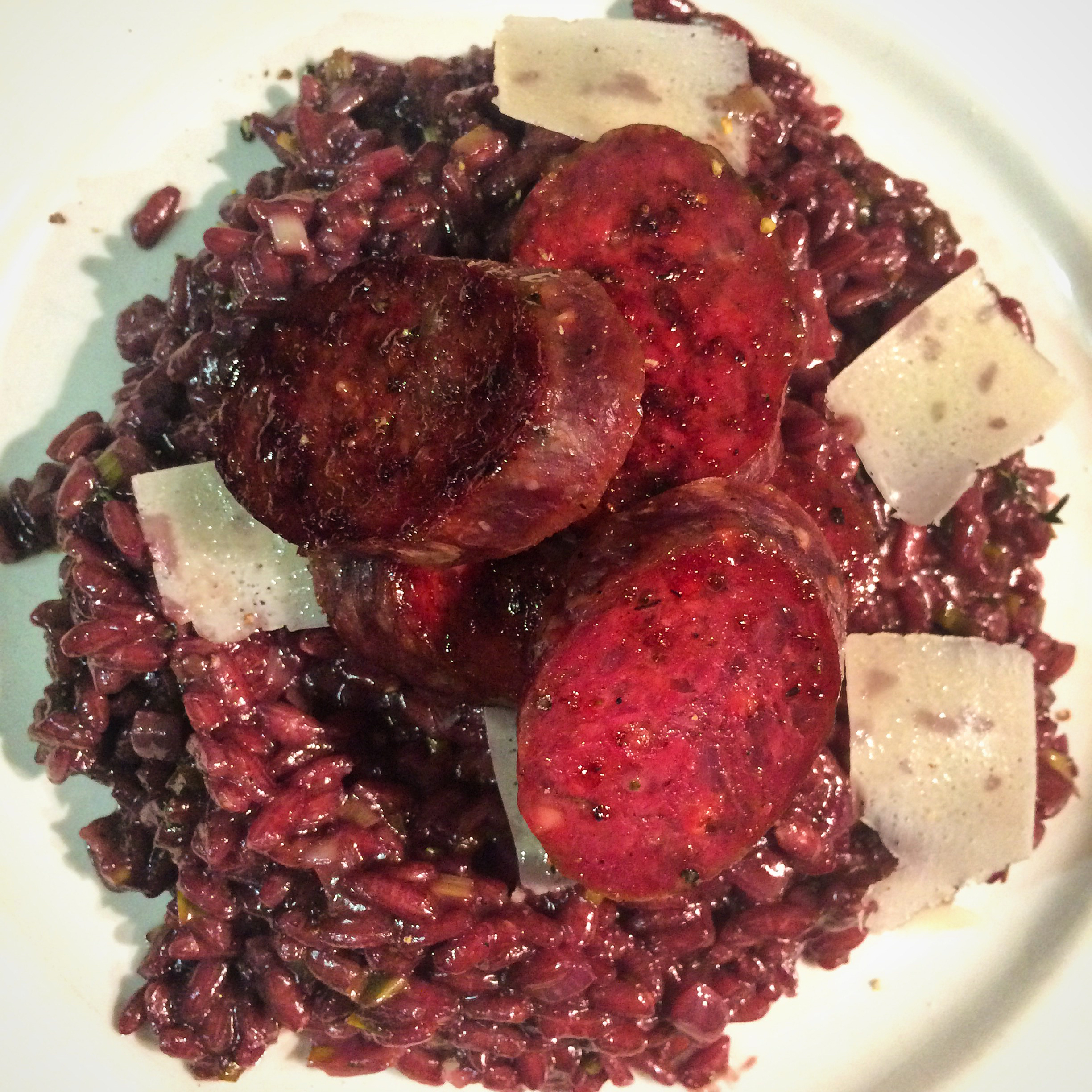 Red Wine Risotto with Wild Venison Salami